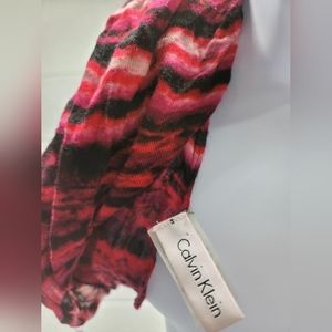 Calvin Klein Infinity Scarf Red Black White Ombre Women US One Size Oversized